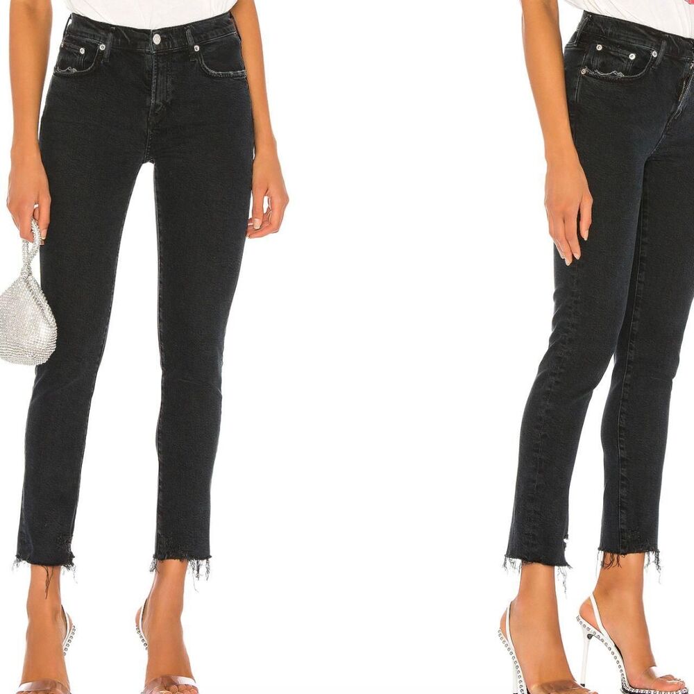 AGOLDE Toni Straight Leg Black Jeans - Size 27